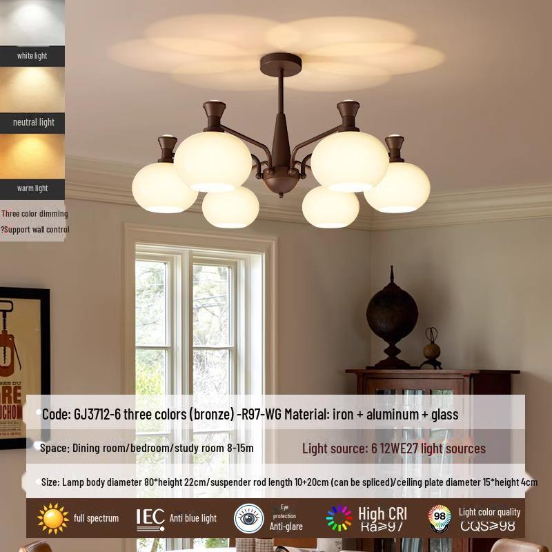 

Люстра из хурмы: Американский средневековый и французский кремовый ретро-стиль для гостиной, столовой или спальни Tri-color