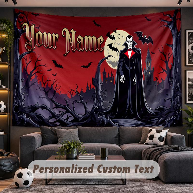 Dracula Personalized Tapestry Support Custom Name, Wall Art Home Decoration
