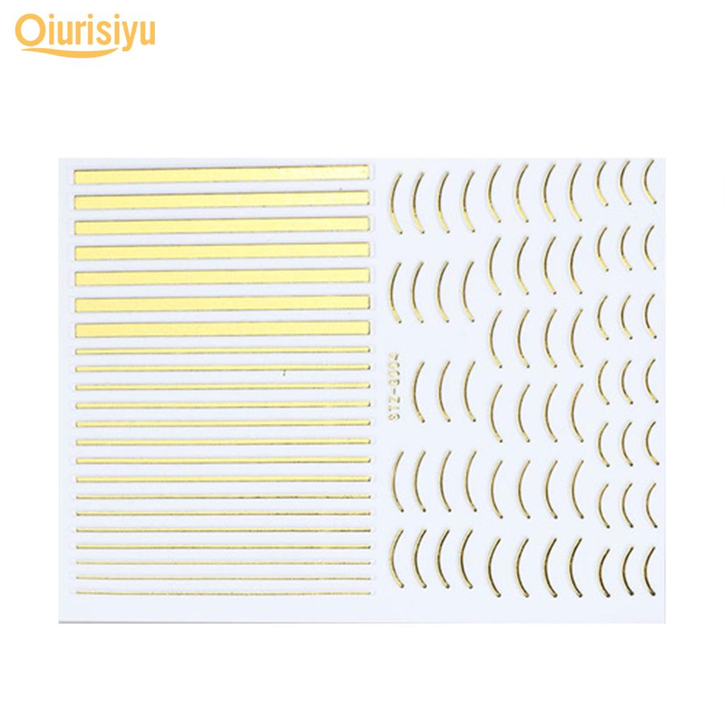 Gold Colour Geometry Shapes Nail Art Sticker