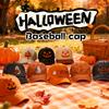 Halloween Embroidered Pumpkin Smiling Face Baseball Cap Unisex Sun Hat Couple's Hat Outdoor Party Sports Hip-hop Hat for Outdoor