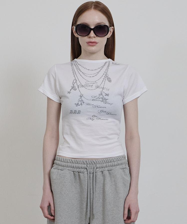 Eonibeu Jewelry See-Though T-Shirt White