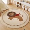 Cartoon Style Bedroom Decor Round Carpet Thick Plush Carpets for Living Room Fluffy Soft Children's Floor Mat Washable Study Rug