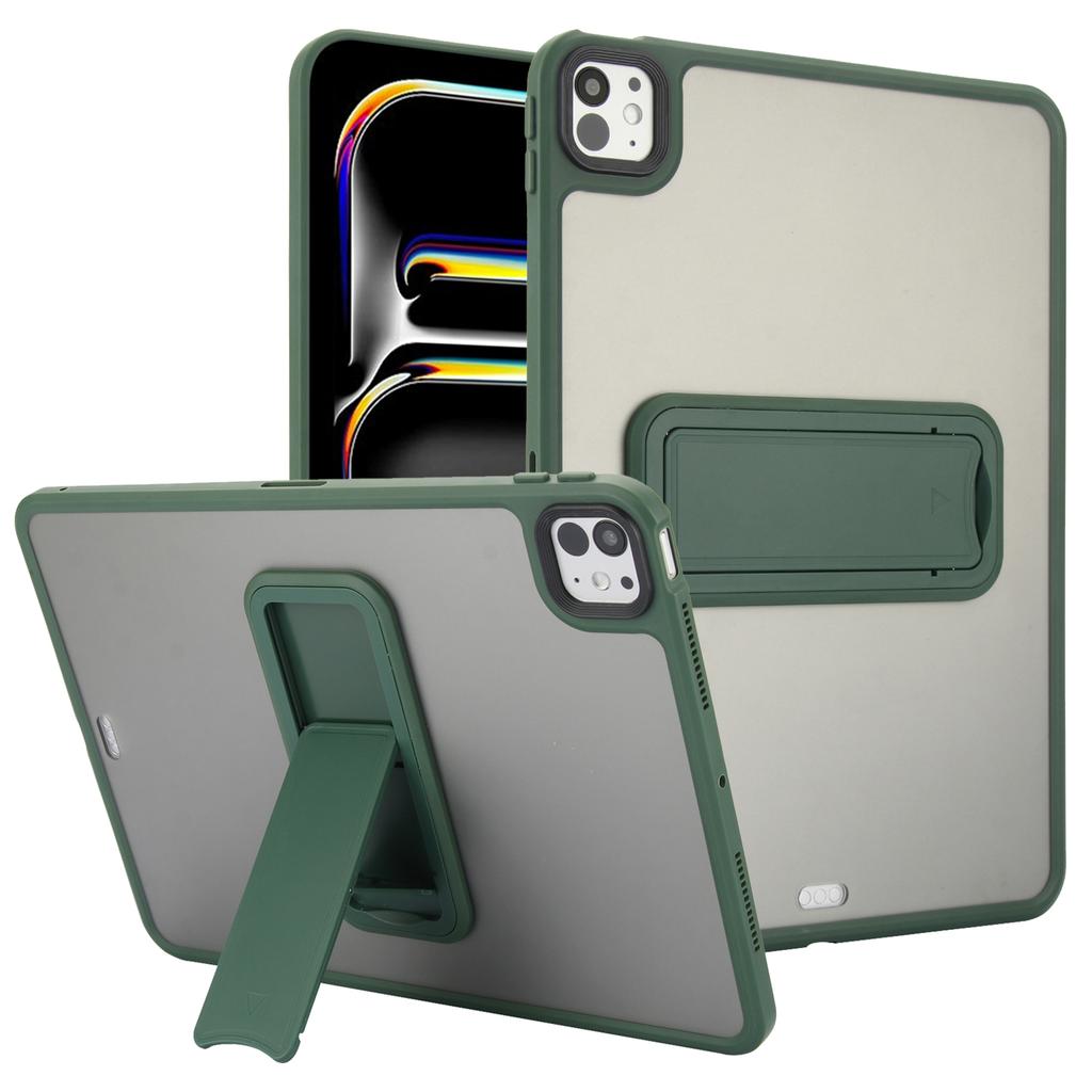 Para iPad Pro 11 (2024) Capa para Tablet com Suporte Capa TPU+PC com Toque de Pele