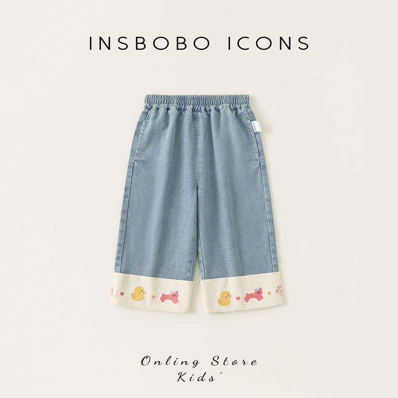 Girls  Jeans Children s Pants Baby Girl Spring Outfit 2026 Autumn New Stylish Fashionable Long Pants for Little Girls Cowboy Blue 80