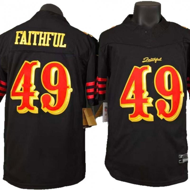 San Francisco 49ers Faithful 49 Replica Jersey Third Generation Black NFL Football Fan Apparel