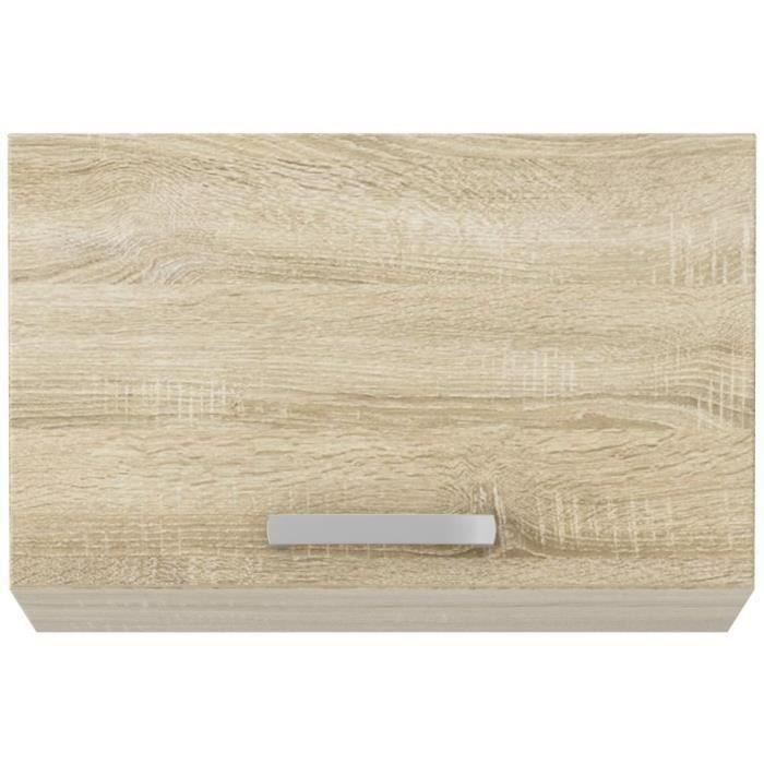 Meuble hotte porte basculante - Décor chêne sonoma - L 60 x 31,6 x H 36 cm - LASSEN