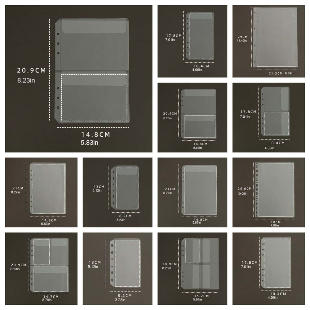 10Pcs Transparent Loose-Leaf Notebook Refill Paper A7 A6 A5 A4 PVC Spiral Binder Divider Page Separator Files Reports Binder