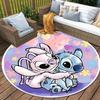 1pz Tappeto Rotondo Love Stitch - Antiscivolo, Lavabile in Lavatrice in Poliestere per Arredamento Soggiorno & Camera da Letto