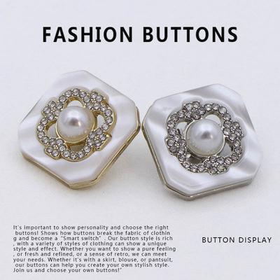 10Pcs Pearl Buttons Diamond-Encrusted Women'S High-End Sweater Delicate Cardigan Cashmere Clothes Metal Buttons