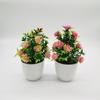 Artificial Green Plant Ornaments: Small Potted Rose Bonsai for Home Décor