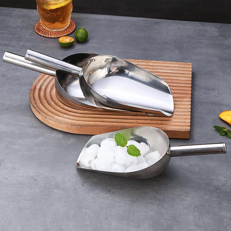 Thickened Stainless Steel Ice Shovel, Flour Shovel, Multi-purpose Shovel, Household Food Shovel, Milk Tea Shop Ice Cube Shovel