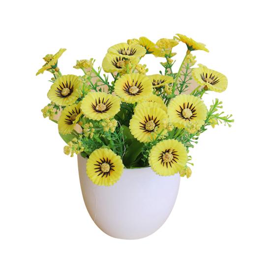 

1 Set Artificial Pot Fade-less Ornamental Multi-purpose Clear Texture No Trimming Artificial жёлтый