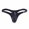 Men Sexy Underwear Bare Buttocks  Leather Underpants Pouch Thong G-String