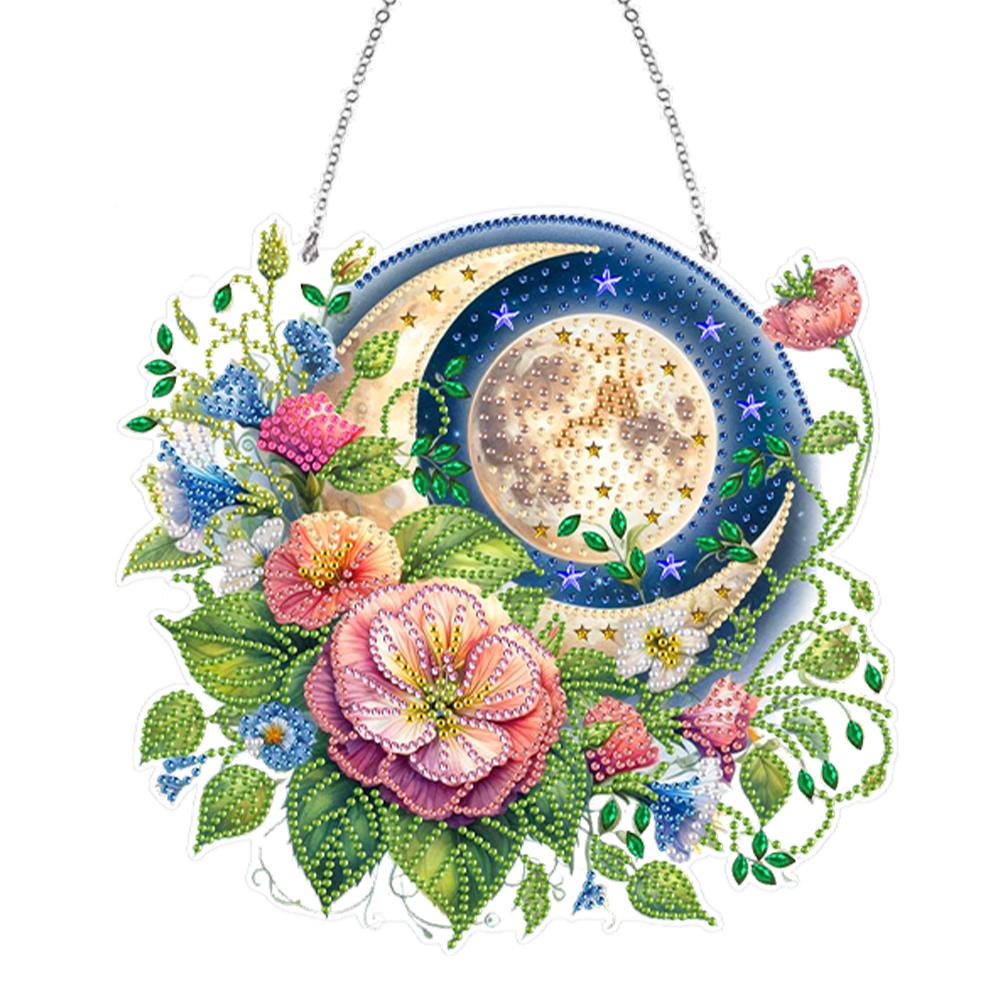 Acrylic 2D Flat DIY Special Shape Hanging Diamond Art Kits Rhinestone Diamond Art Window Pendants Home Wall Decoration Crafts