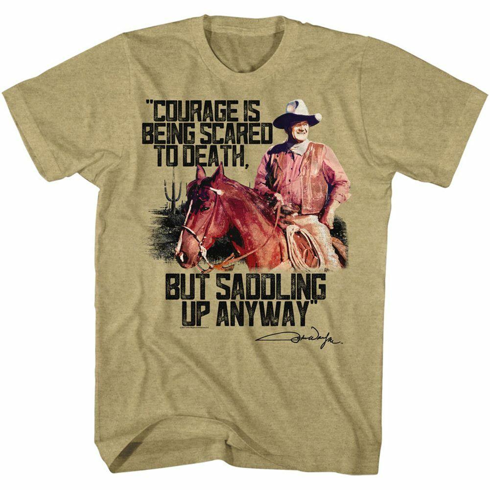 John Wayne Courage Khaki Heather Adult T-Shirt Mens Womens Tees Top 4XL