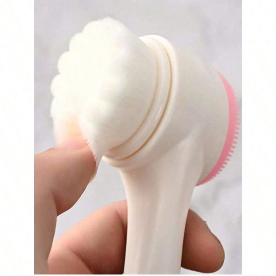 1pc Soft Silicone Facial Cleansing Brush, 2 In 1 Face Cleaning Brush, Facial Exfoliating Pore Deep Cleansing Brush