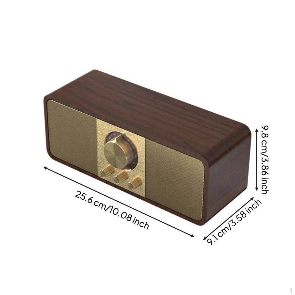 Retro Speaker, Wooden, Small Stereo Radio, Home Desk Walnut Upgraded Version