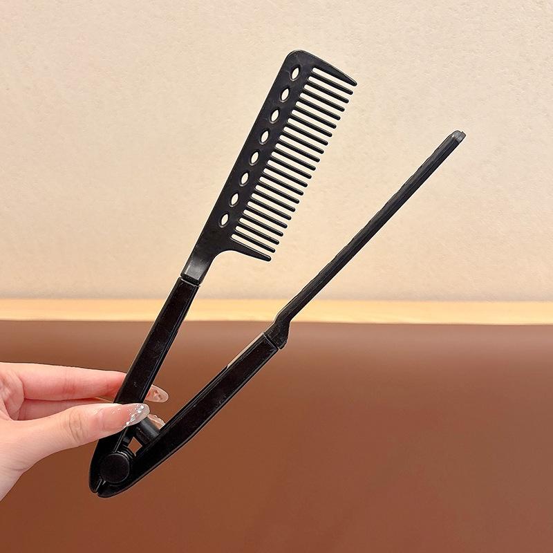 Portable Comb DIY Hair Salon Flat Iron Straightener, Hair Comb Straightening Comb Hair Tools Hair Brush