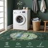 Modern Jungle Floral Living Room Carpet Dark Green Foldable Machine Washable Sofa Coffee Table Mat Advanced Luxury Bedroom Rug