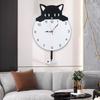 Silent Wall Clock Wall Hanging Clock Round Cat Kitten Silent Clocks For Kids Room Bedroom Office Decor
