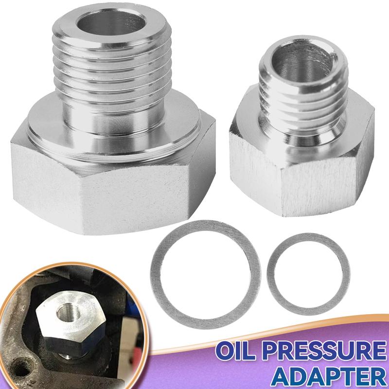Oil Pressure Sensor Adapter Portable Silver Sensor Adapter Male M12 x 1.5 M16 x 1.5 to Female 1/8 NPT Adapter With Gasket Silver
