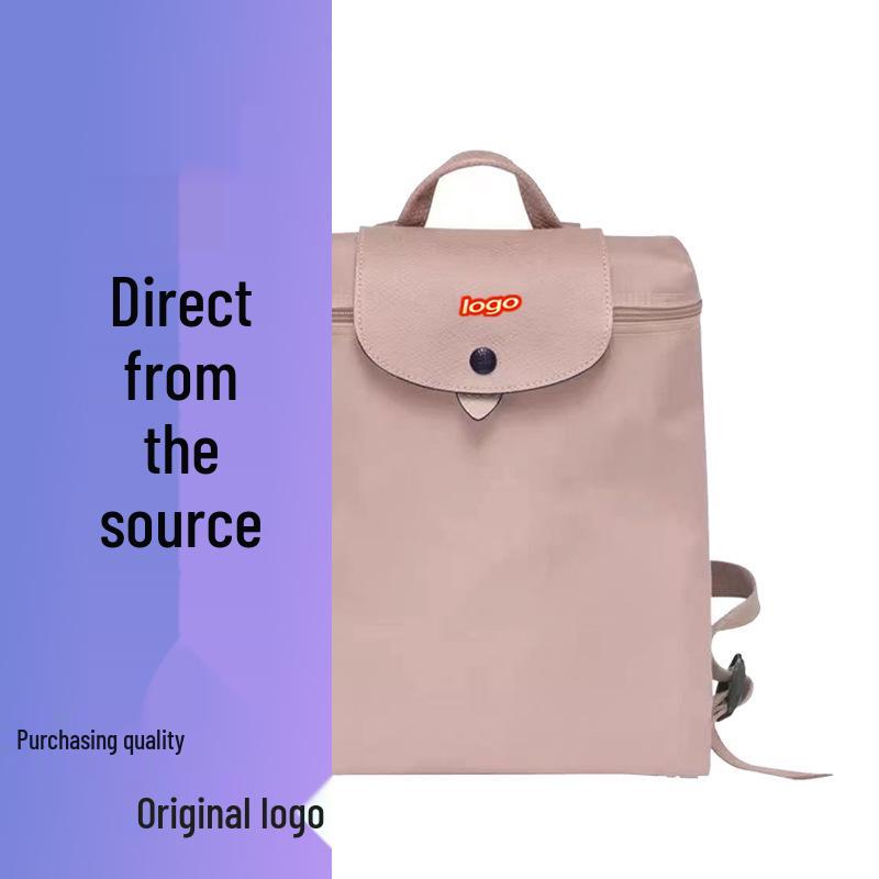 French Dragon Inlay Waterproof Nylon Backpack with Phone and ID Pocket - Women's Casual Street Style