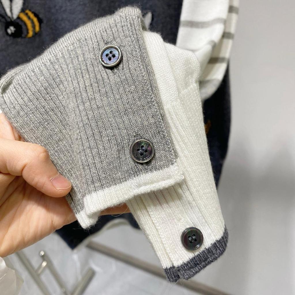 In-Stock Bee Jacquard Wool Slim-Fit Pullover