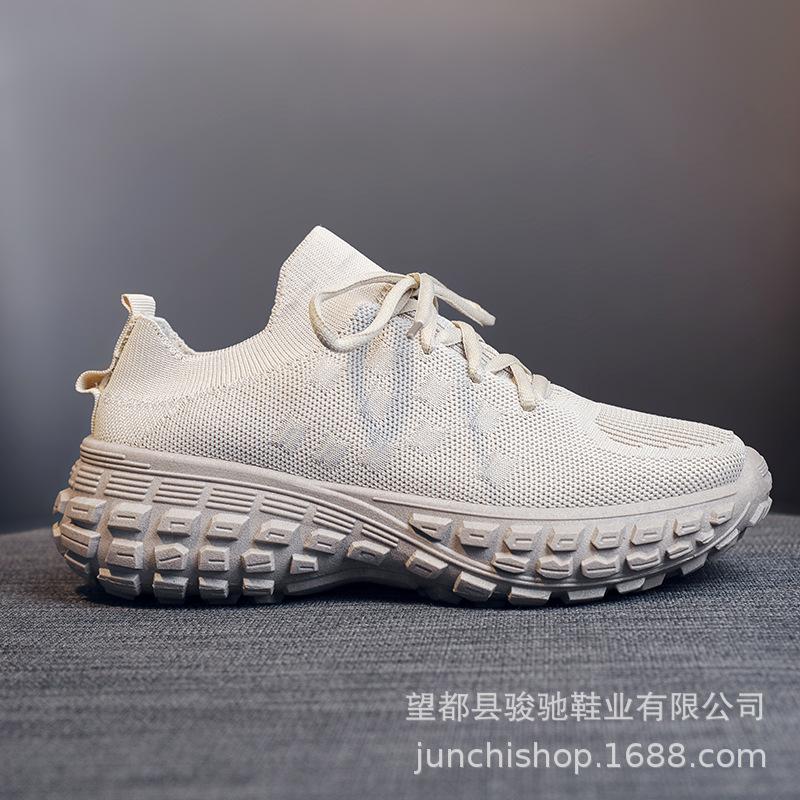 

Летняя женская обувь летящая тканая мужская обувь модные сетчатые кроссовки женские модные шипованная подошва повседневная обувь 41 хаки