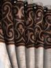 2 Pieces Elegant Panel Eyelet Polyester Door Curtains  7 Feet, Brown