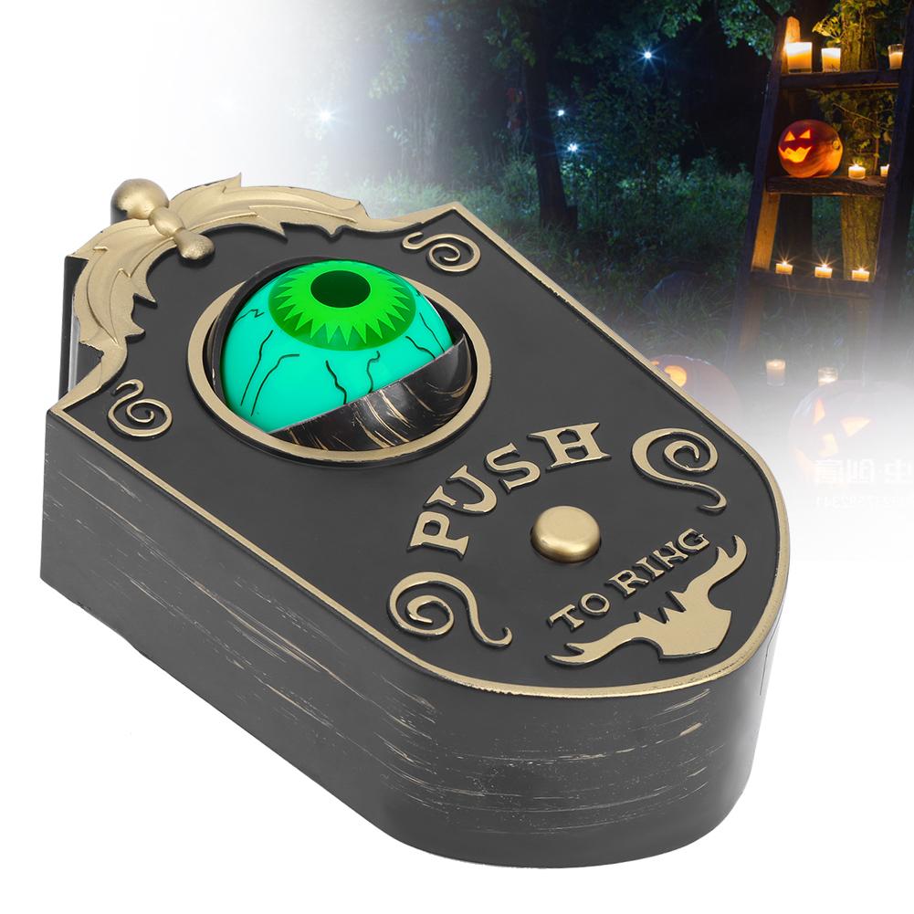 Halloween Eenoog Deurbel Decoratie Deurhanger Deurbel Oogbol met Geluid(Zwart )