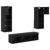 TV Wall Units 5 Pcs Black Oak Effect Wood Based Material