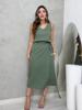 2026 Summer Sleeveless V-Neck Belted Dress - Casual, Loose Fit