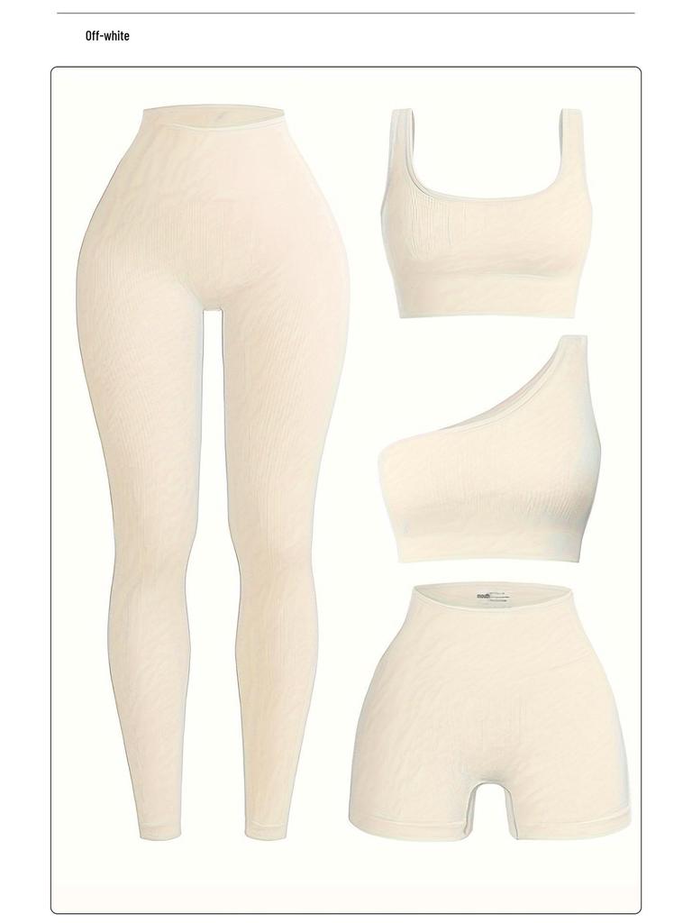 Women's Seamless Yoga Set: High-Elastic Vest and Breathable Sweat-Wicking Gym Tights.