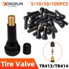 YONGRUN 4/10/50/100PCS Automotive Tire Valve Stem TR413/TR414 Tubeless Tire Valve Stem Vacuum Tire Valve Stem Black Rubber Valve