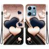 Handmade PU Leather Flip Case for Xiaomi Redmi Note 14S Anti-Slip Shockproof Cover with Wrist Strap & Heart/Rose Cat Designs