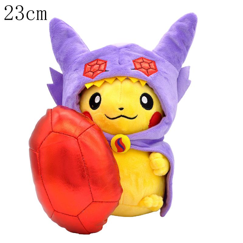 Pikachu Cosplay Cos Eevee Plush Toys Pikachu Peluche Garchomp Tyranitar Lucario Rayquaza Morpeko Gengar Plushies Stuffed Doll