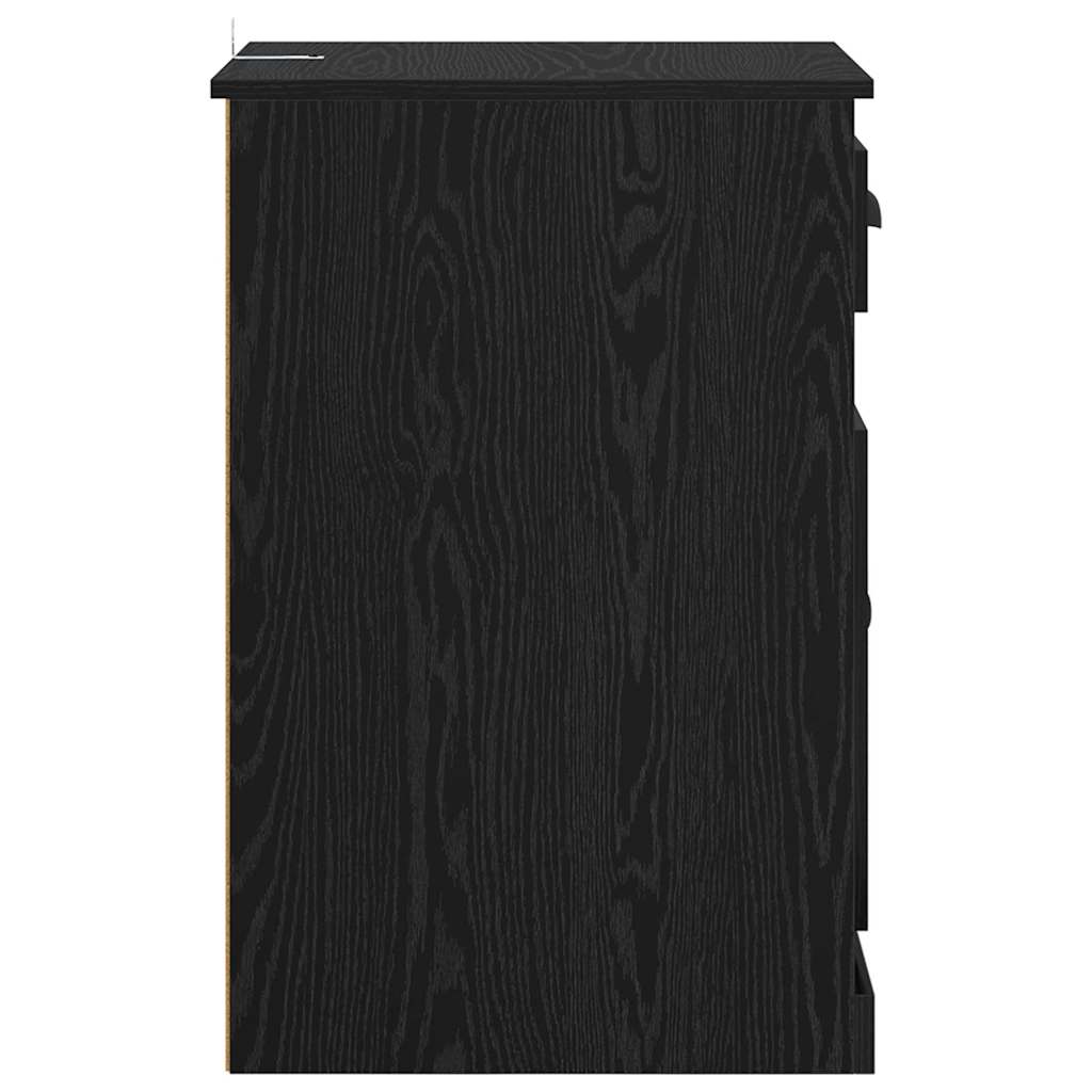 Side Cabinet Black Oak Effect 40 x 50 x 75 cm