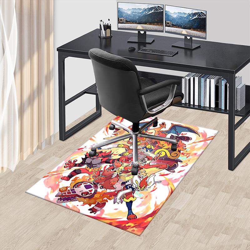 

1pc Pokemon Charizard Pikachu Chair Mat - Anime Cartoon Design, Non-Slip Carpet for Office Chair, Suitable for Home Decor, Living Room, Bedroom, Game 60cm by 90cm