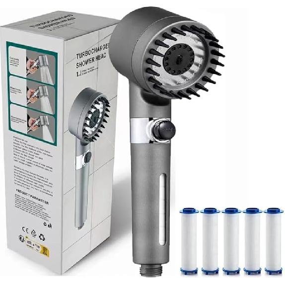 DrivseIonDrops Showerhead, Ion Shower Drops Head Filtered Showerhead, Filtered Shower Head With Handheld, Turbo Showerhead (1 set) 1 pcs