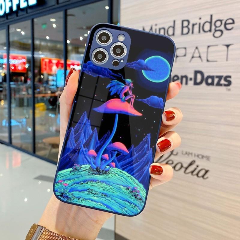 Coole seltsame Kunst-Telefonhülle für iPhone 14 13 12 11 Pro Max X XR XS 8 7 Plus Flüssigglas-Farbtelefonabdeckung