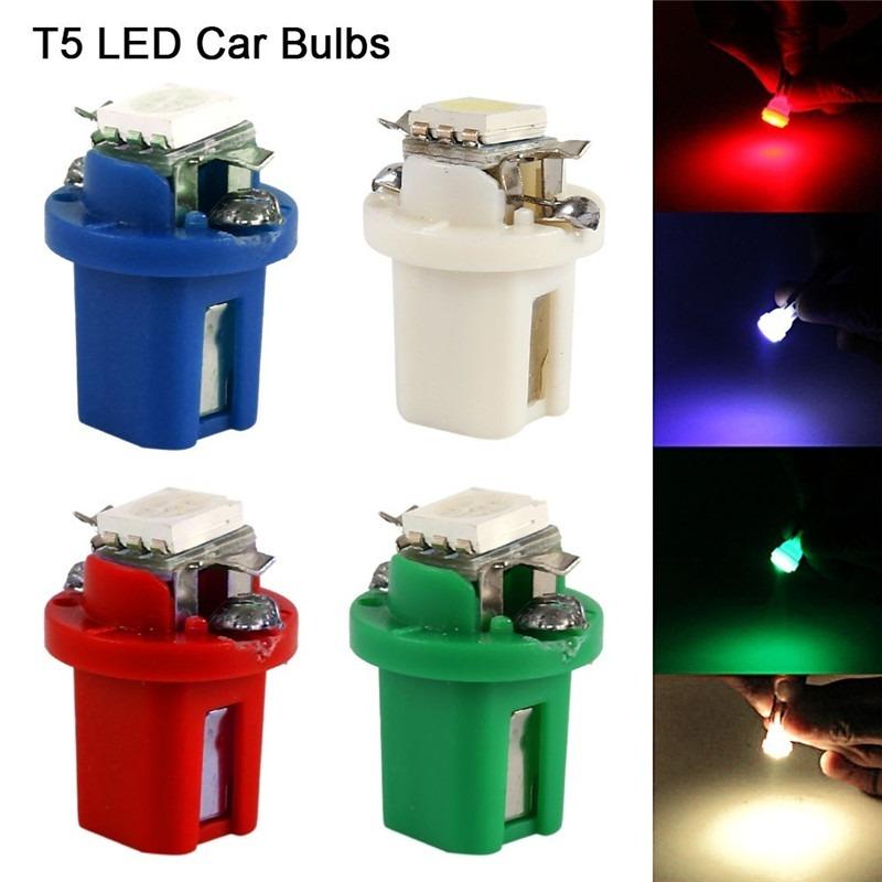 10Pcs T5 Car Dashboard Side Switch LED Light Colorful Bulbs Cars Interior Brightness 12V Instrument Lamp Auto Accessories