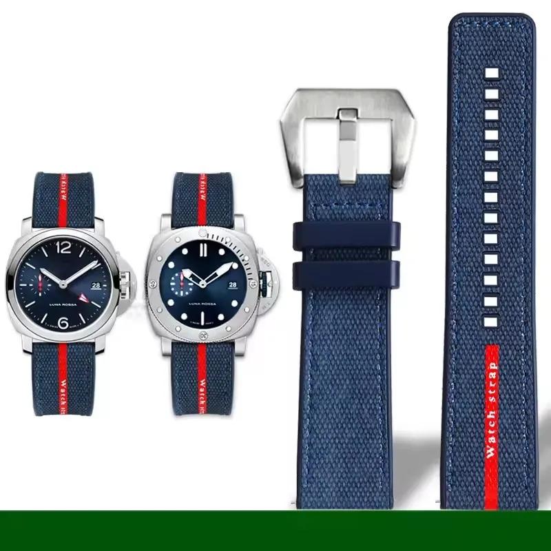 

For Panerai SUBMERSIBLE band Luna Rossa PAM1466 PAM1391 PAM1565 Bracelet Rubber Strap 22mm 24mm 26MM Men s Waterproof Watchbands 26mm