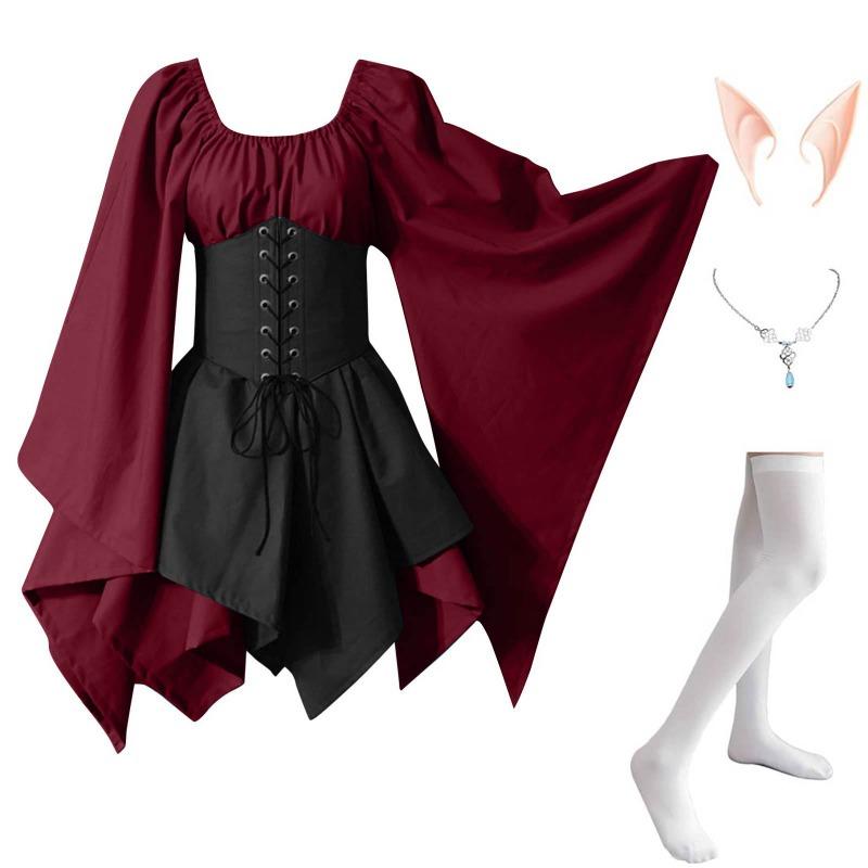 New long-sleeved women's Renaissance medieval dress
