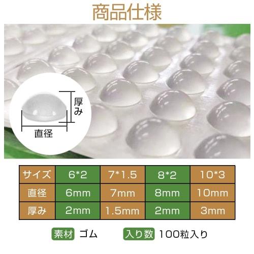 CHANGJIQ Cushion Rubber, 100 Pieces, Anti-Slip Rubber Feet, Cushioning, Seal, Door Stop, Anti-Slip, Soft Cushion, Adhesive, Transparent, Round, Hemisp