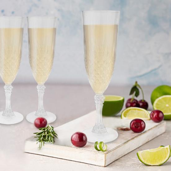 

Пластикові келихи для шампанського Прозорі келихи для вина Небиткі Багаторазові винні келихи Елегантний посуд для весіль Вечірок Тостів 1pc прозорий