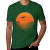 Sunset Cruise - Retro spaceship and sunset T-Shirt customizeds kawaii clothes t shirt men