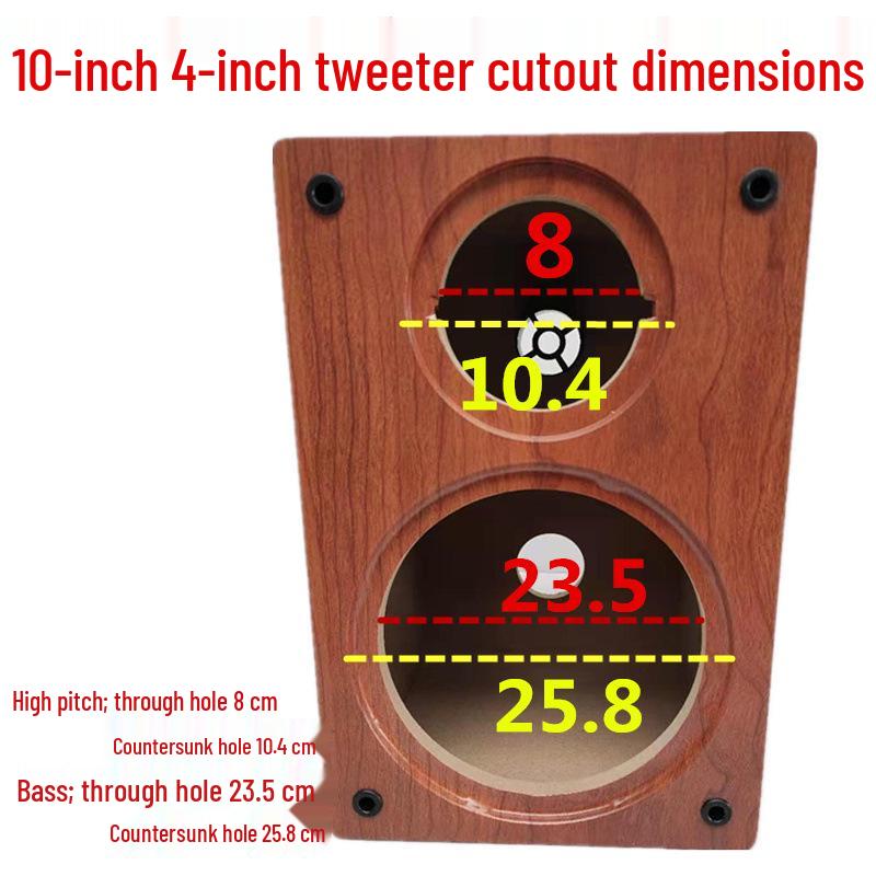 Wooden Bookshelf Speaker Cabinet for 4-10-Inch Horn Speakers: DIY Two-Way Empty Bass Cabinet