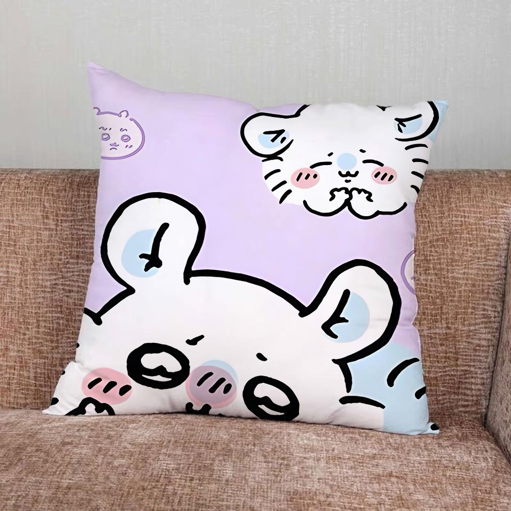CartoonC-Chiikawas-Cute Pillow Case For Home Bedroom Car Office Decoration Living Room Sofa Cushion Cover Suitable