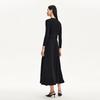 Veromoda 2024 Early Autumn Knitted Patchwork A-Line Black Dress