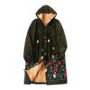 Long Length Cotton-Padded Coat Winter New Women's Clothing Hooded Collar Long Sleeves Single-Breasted Pocket Embroider Velvet Cotton Clothes 27217